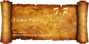 Tinka Pál névjegykártya